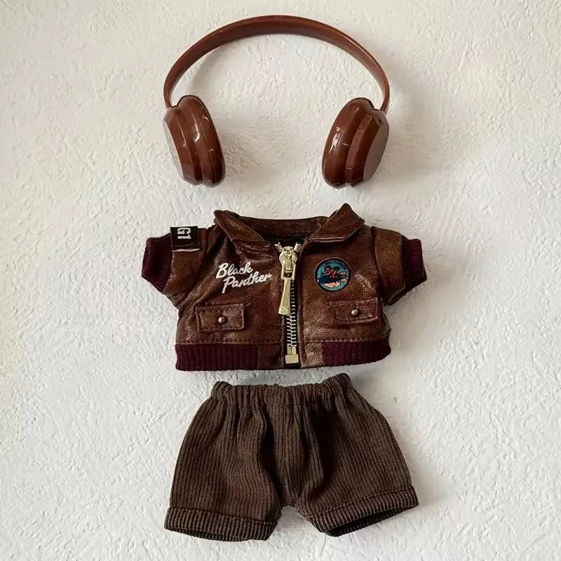 Brown Retro Flying Jacket For your Labubu