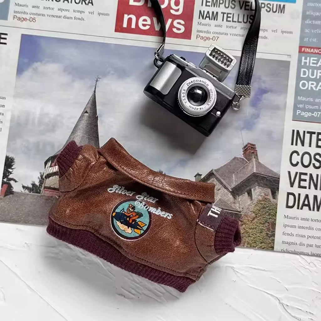 Brown Retro Flying Jacket For your Labubu