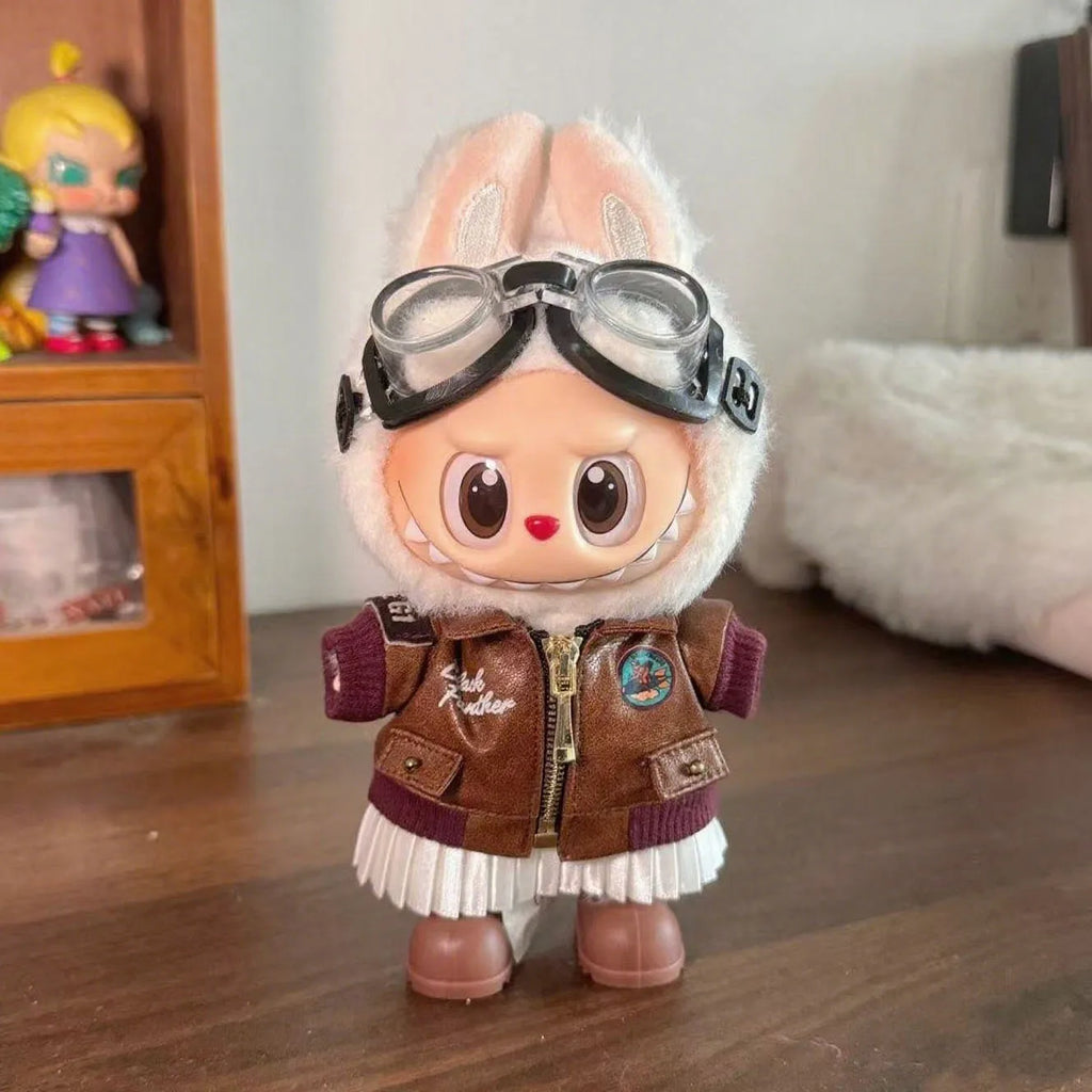 Brown Retro Flying Jacket For your Labubu