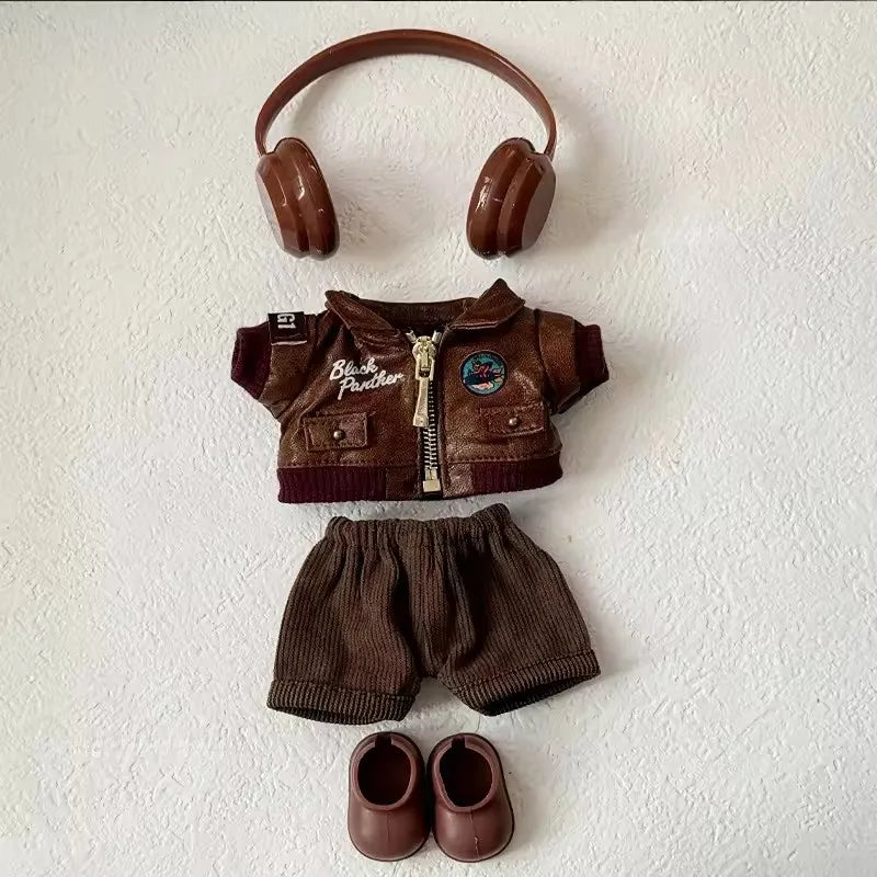 Brown Retro Flying Jacket For your Labubu