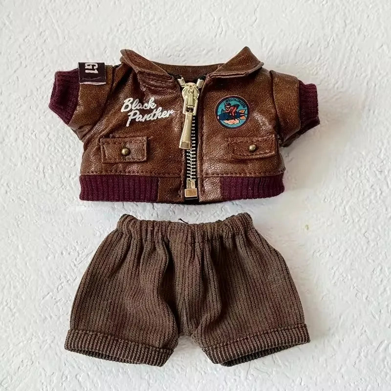 Brown Retro Flying Jacket For your Labubu