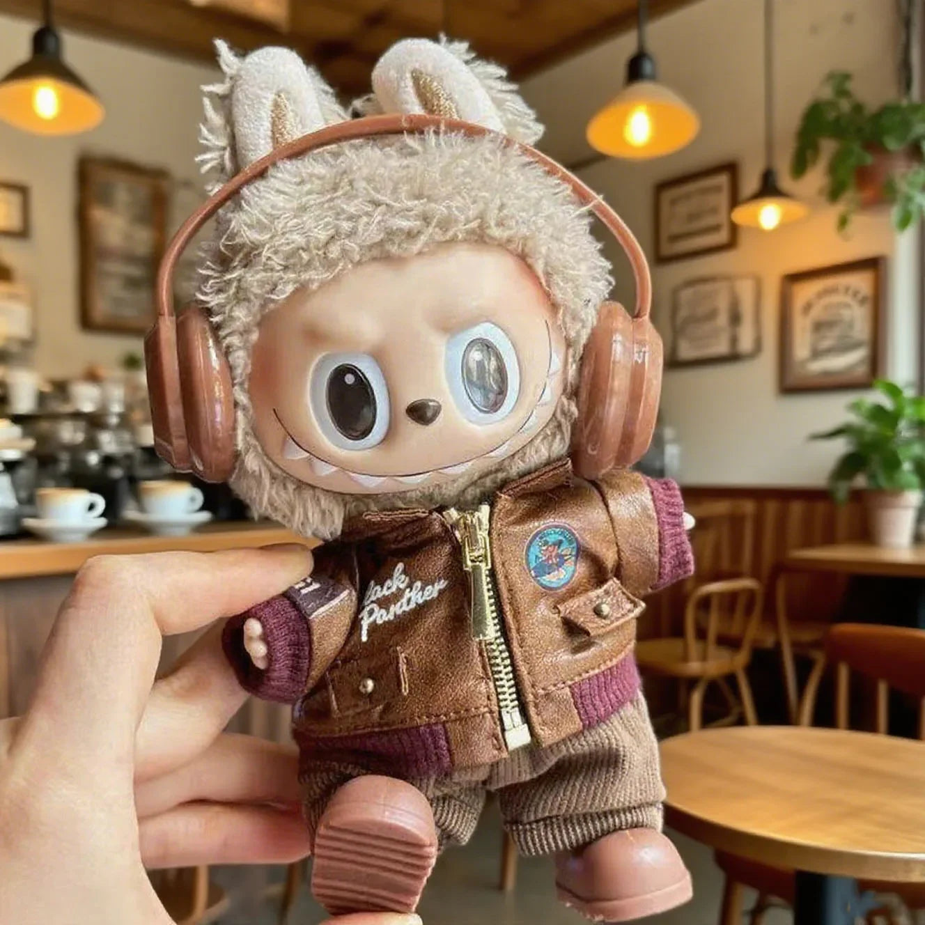 Brown Retro Flying Jacket For your Labubu