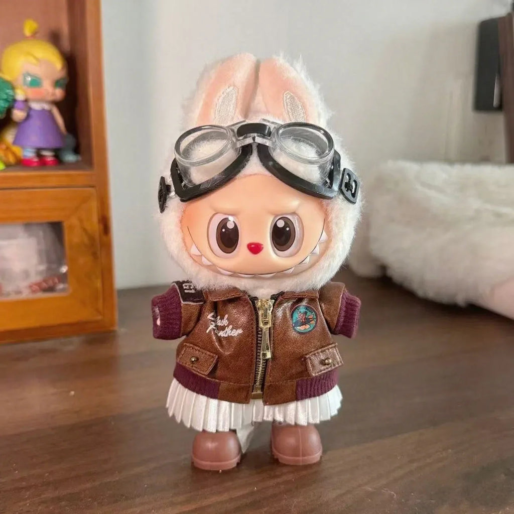 Brown Retro Flying Jacket For your Labubu